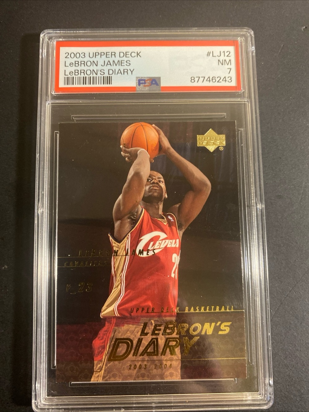Lebron James 2003 Upper Deck Lebrons Diary LJ12 Rc Card Graded PSA 7